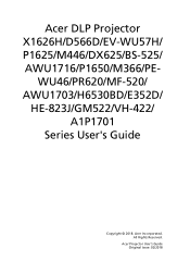 Acer P1650 User Manual