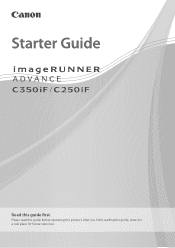 Canon imageRUNNER ADVANCE C250iF imageRUNNER ADVANCE C350iF/C250iF Startedr Guide