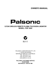 Palsonic PDP5000 Owners Manual