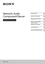 Sony NAC-SV10i Operating Instructions