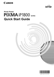 Canon PIXMA iP1800 Quick Start Guide