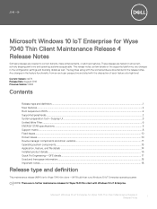 Dell Wyse 7040 Microsoft Windows 10 IoT Enterprise for Thin Client Maintenance Release 4 Release Notes