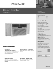 Frigidaire FRA086AT7 Product Specifications Sheet (English)