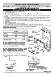 Frigidaire FRA184MT2 Installation Instructions (All Languages)