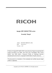 Ricoh Aficio MP C7501SP Security Policy
