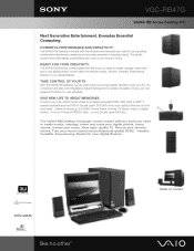 Sony VGC-RB47G Marketing Specifications