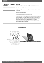 Toshiba Tecra Z40 PT449A Detailed Specs for Tecra Z40 PT449A-02X005 AU/NZ; English