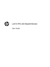 HP L2314 L2314 IPS LED Backlit Monitor User Guide