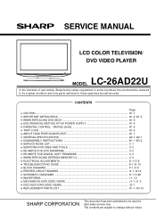 Sharp LC-26AD22U Service Manual