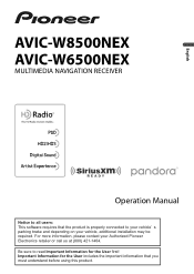Pioneer AVIC-W8500NEX Owners Manual