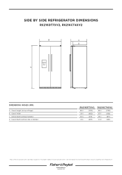 Fisher and Paykel RX216DT7XV2 FAP INSTALLATION SHEET SIDE BY SIDE REFRIGERATION (English)