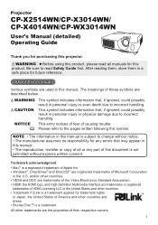 Hitachi CP-X2514WN User Manual