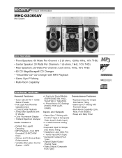 Sony MHC-GS300AV Marketing Specifications (MHCGS300AV)