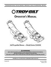 Troy-Bilt TB350 Operation Manual