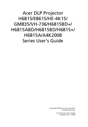 Acer H6815BD User Manual