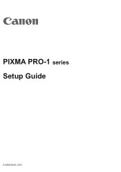 Canon PIXMA PRO-1 Setup Guide