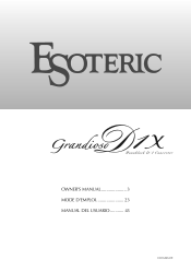 Esoteric Grandioso D1X SE Owners Manual EN FR SP