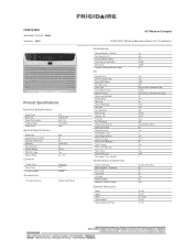 Frigidaire FFRE123ZA1 Product Specifications Sheet
