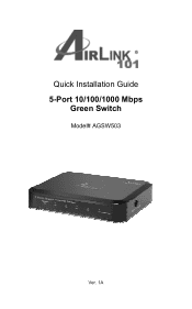Airlink AGSW503 Quick Installation Guide
