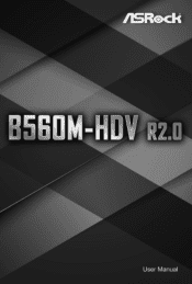 ASRock B560M-HDV R2.0 User Manual