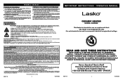 Lasko CD08500 User Manual