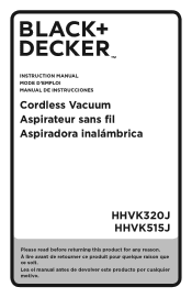 Black & Decker HHVK320J10 Instruction Manual