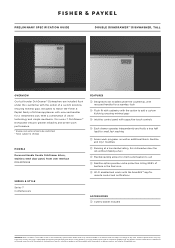 Fisher and Paykel DD24DT2NX9 Preliminary Specification Guide Double DishDrawertm