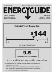Frigidaire FHTC142WA2 Energy Guide