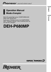 Pioneer DEH-P680MP Owner's Manual