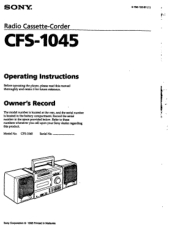 Sony CFS-1045 Users Guide