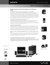 Sony VGC-RC110G Marketing Specifications (VGCRC110G)