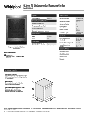 Whirlpool WUB50X24HZ Specification Sheet