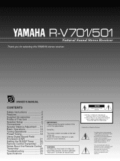 Yamaha R-V501 Owner's Manual