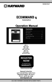 Hayward Ecommand W/2Gva/Base/Aquaconne ECOMMAND-4-Operation-Manual-092420ARevF