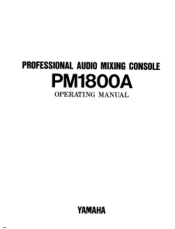 Yamaha PM1800A Owner's Manual (image)