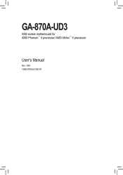 Gigabyte GA-870A-UD3 Manual