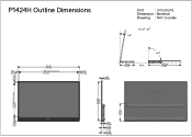 Dell P1424H Monitor Outline Dimension