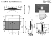 Dell S2723HC Monitor Outline Dimension