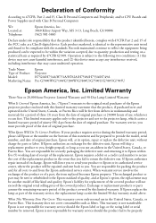Epson G7805NL Warranty Statement