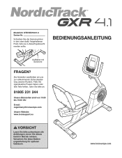 NordicTrack Gxr4.1 Bike German Manual