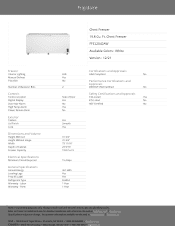 Frigidaire FFCL2042AW Product Specifications Sheet
