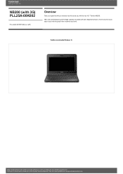 Toshiba NB200 PLL25A-00K002 Detailed Specs for Netbook NB200 PLL25A-00K002 AU/NZ; English