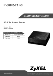 ZyXEL P-660R-T1 v3 Quick Start Guide