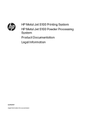 HP Metal Jet 3D Legal Information