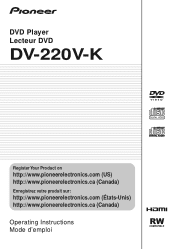 Pioneer DV-220V-K Owner's Manual
