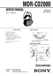 Sony MDR-CD2000 Operating Instructions  (primary manual)
