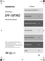 Onkyo DV-SP302 Owner Manual