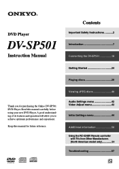 Onkyo DV-SP501 Owner Manual