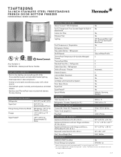 Thermador T36FT820NS Product Spec Sheet