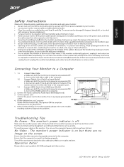 Acer G235HL Quick Start Guide